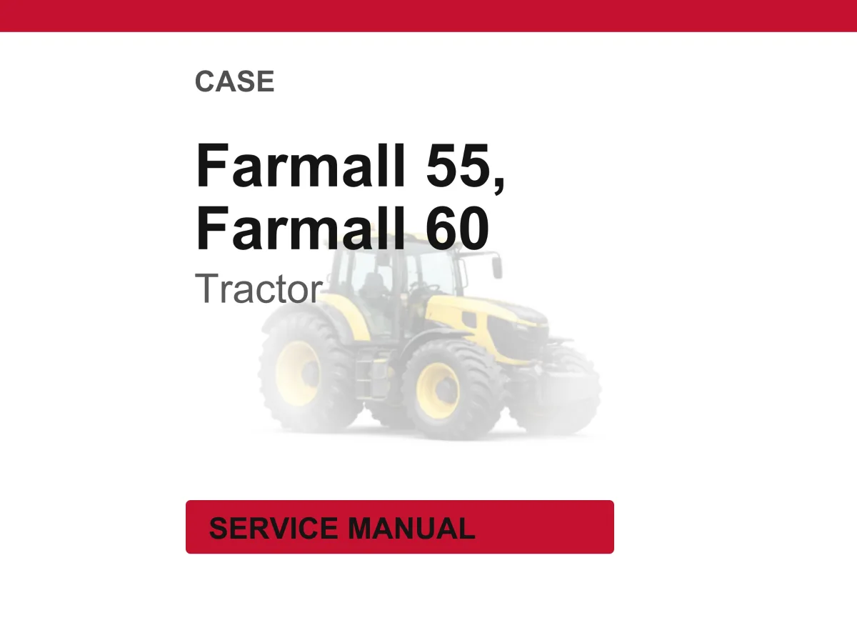 Case Farmall 55 & 60 Tractors Service Manual PDF | Workshop Repair | Instant Download cover