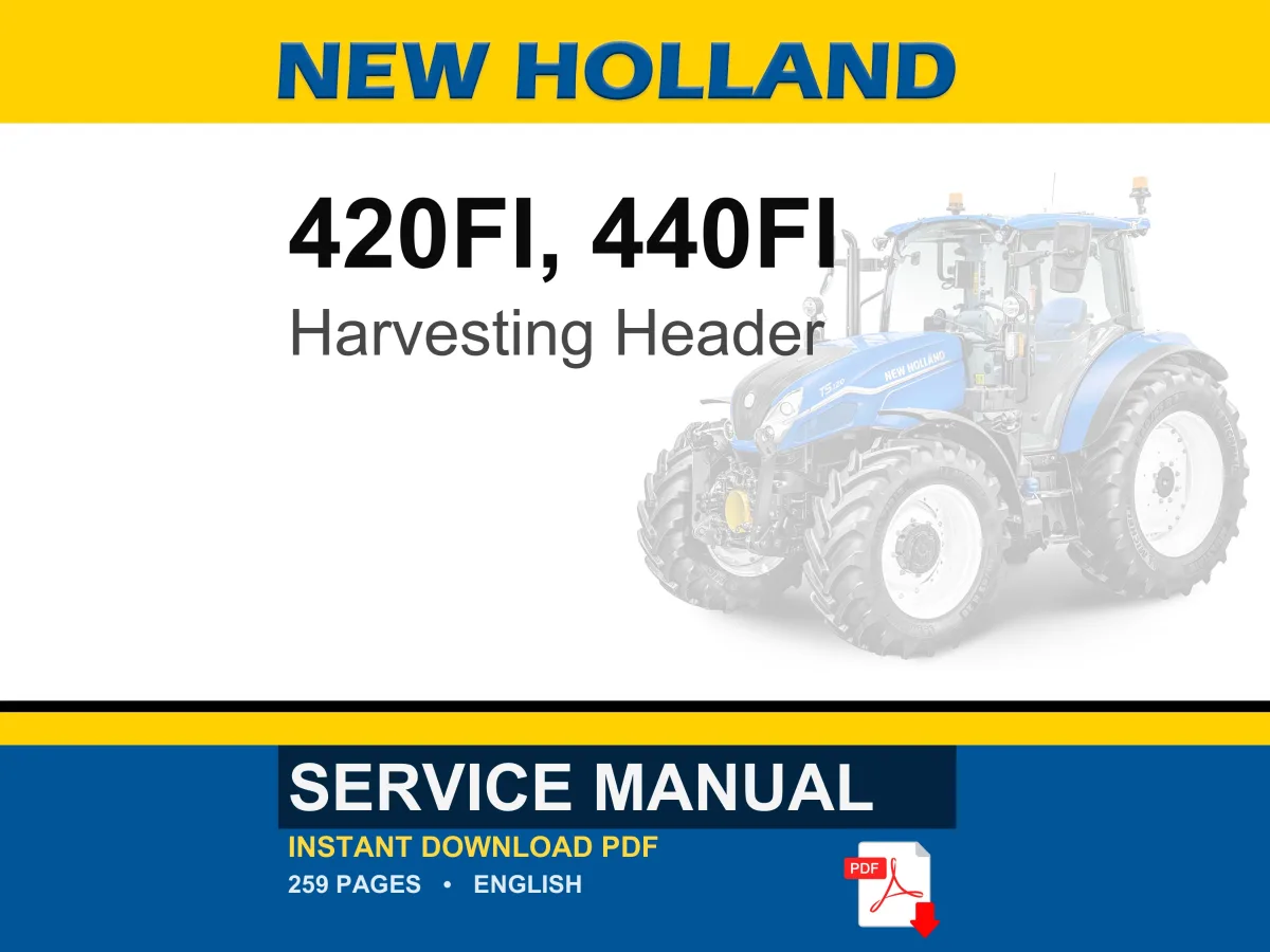 New Holland 420FI, 440FI Rotary Harvesting Header Service Repair Workshop Manual | Instant PDF Download cover