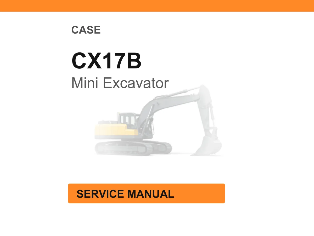 Case Construction CX17B Mini Excavator Service Manual PDF cover