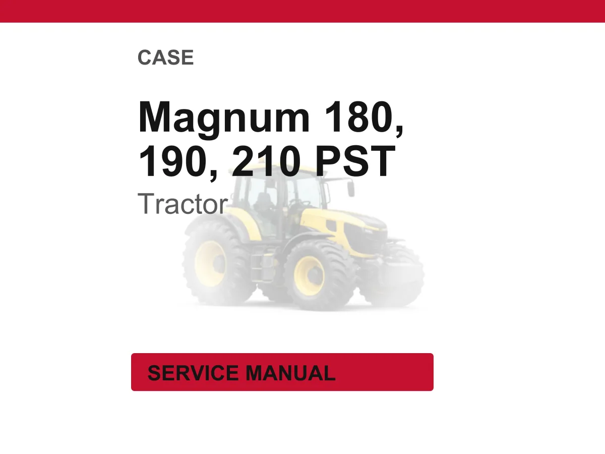 Case Magnum 180, 190, 210 With Full Powershift Transmission Tractors Service Manual PDF | Workshop Repair | Instant Download cover
