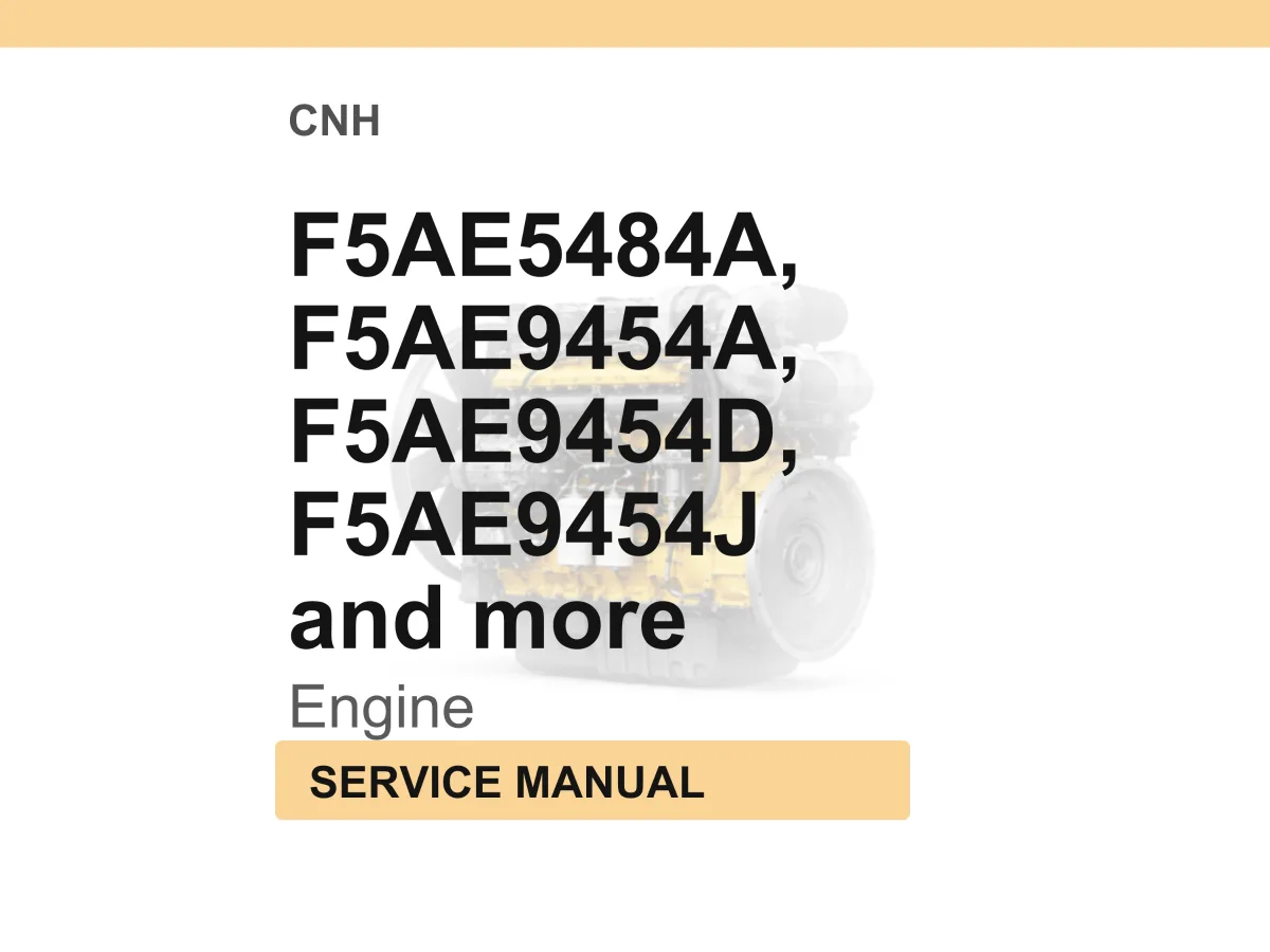 Case Construction F5AE5484A, F5AE9454A, F5AE9454D, F5AE9454J, F5AE9454L, F5AE9484A, F5AE9484B, F5AE9484G, F5AE9484K Engine Service Manual cover