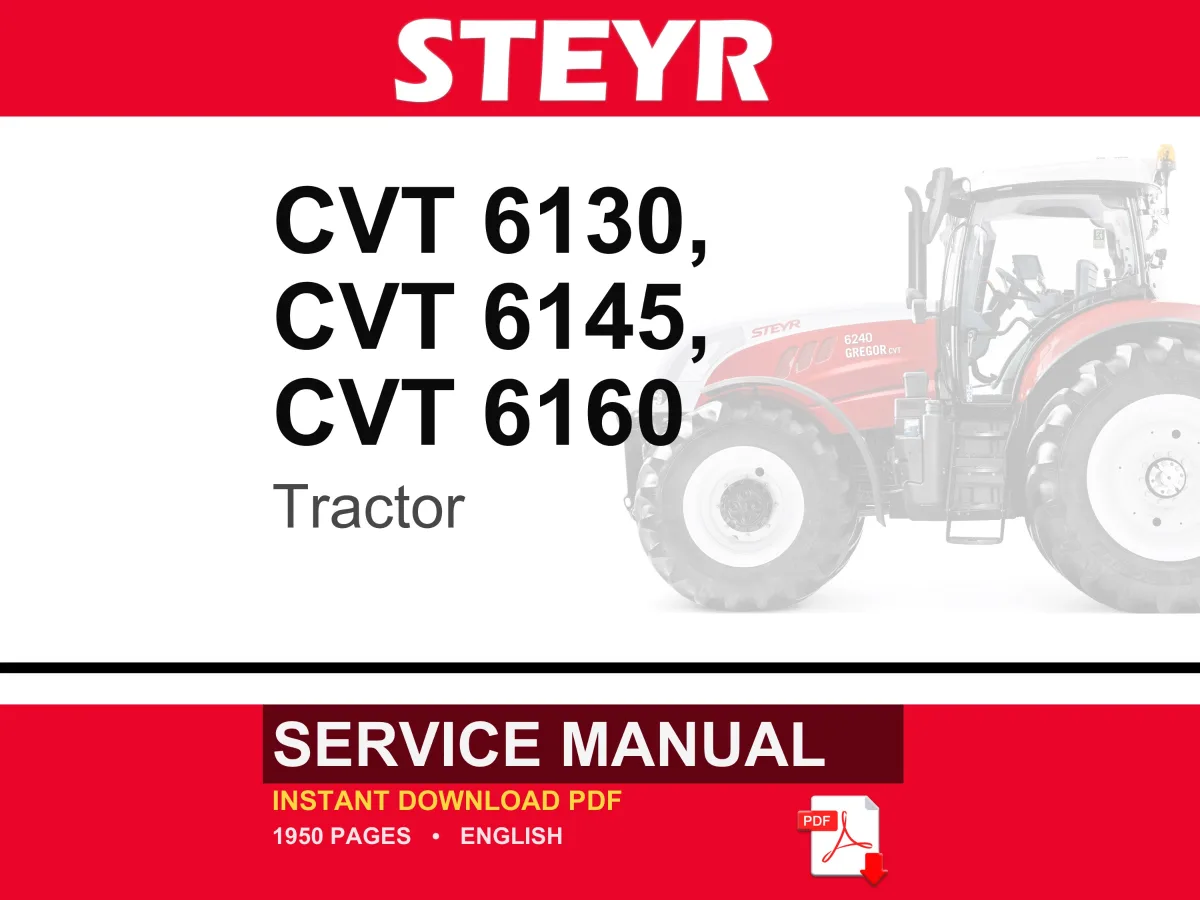 Steyr Cvt 6130, CVT 6145, CVT 6160 Tractor Service Repair Workshop Manual | Instant PDF Download cover