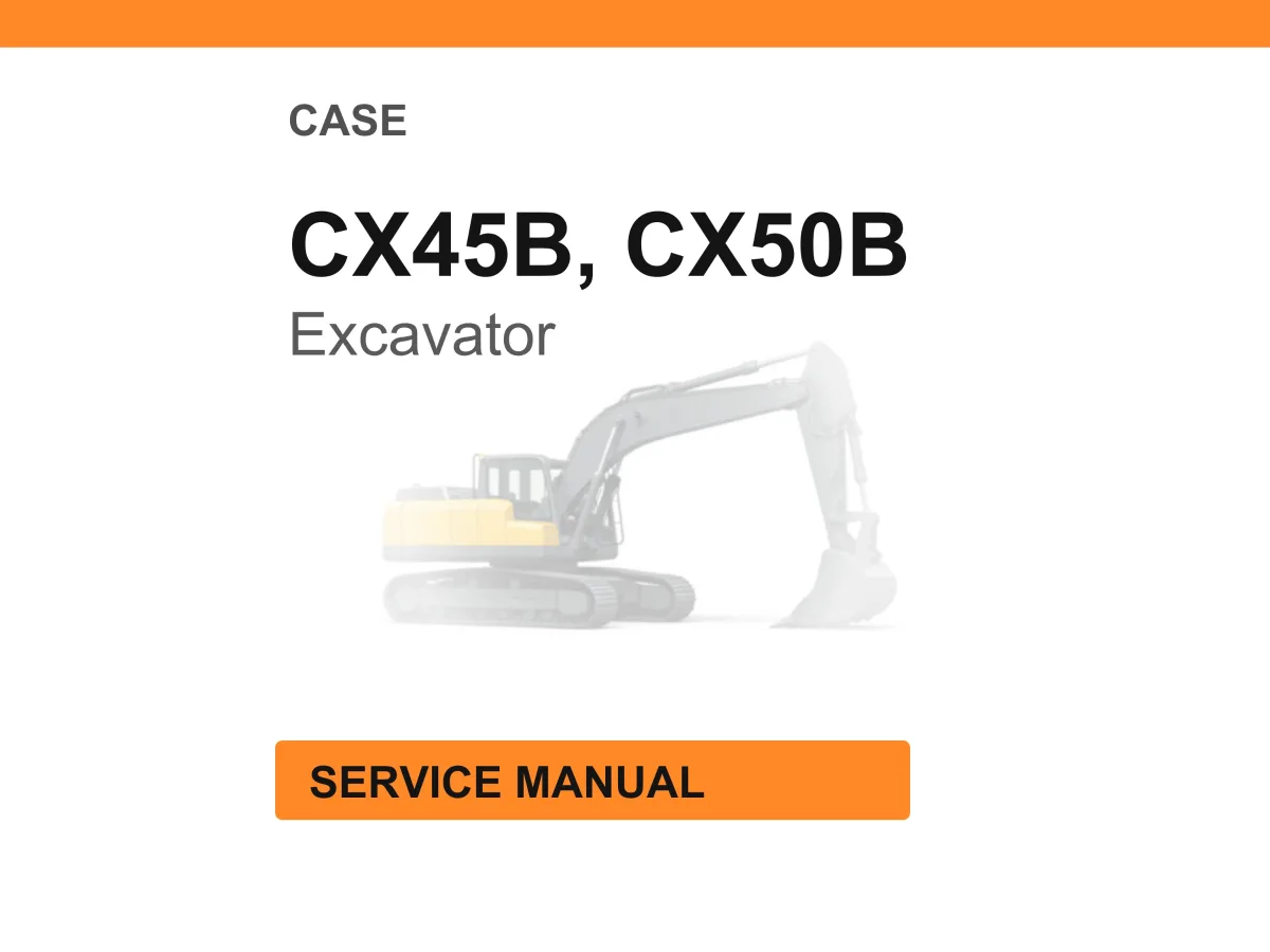 Case CX45B, CX50B Excavator Service Manual