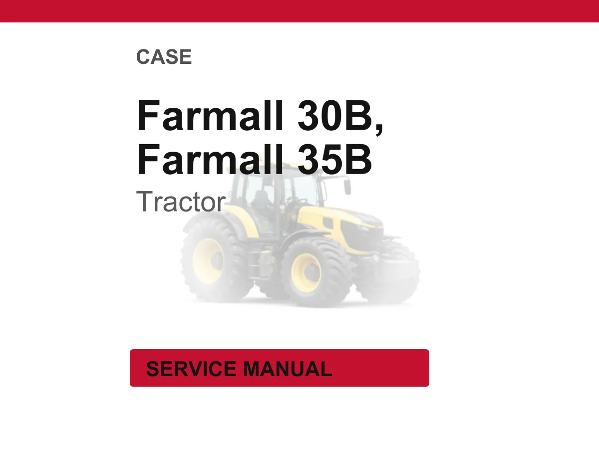 Case Farmall 30B And 35B Tractors Service Manual PDF | Workshop Repair | Instant Download cover