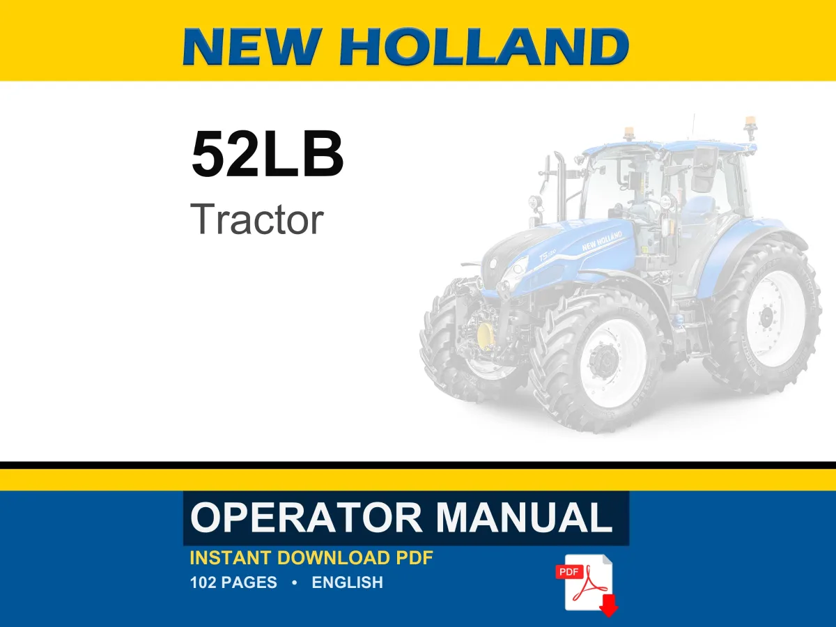 New Holland 52LB Tractor Operator Owners Operation Manual | Instant PDF Download cover