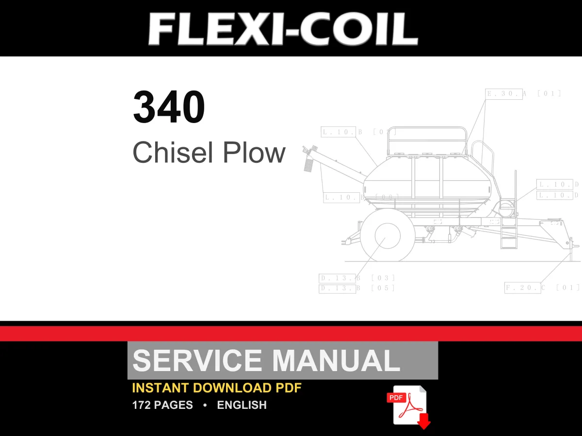 Flexi-Coil 340 Chisel Plow Equipment Service Repair Workshop Manual PDF | Instant PDF Download