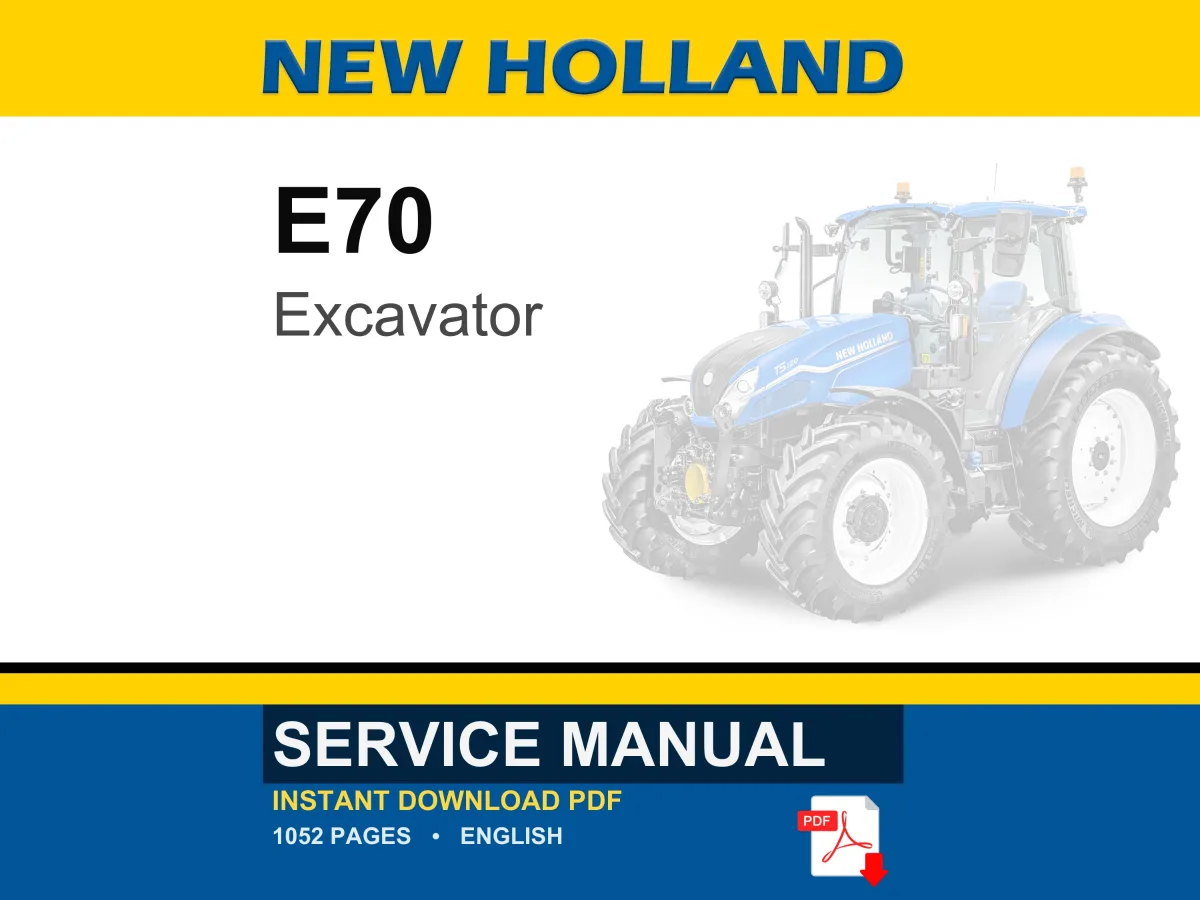 New Holland E70 Midi Crawler Excavator Service Repair Workshop Manual | Instant PDF Download cover
