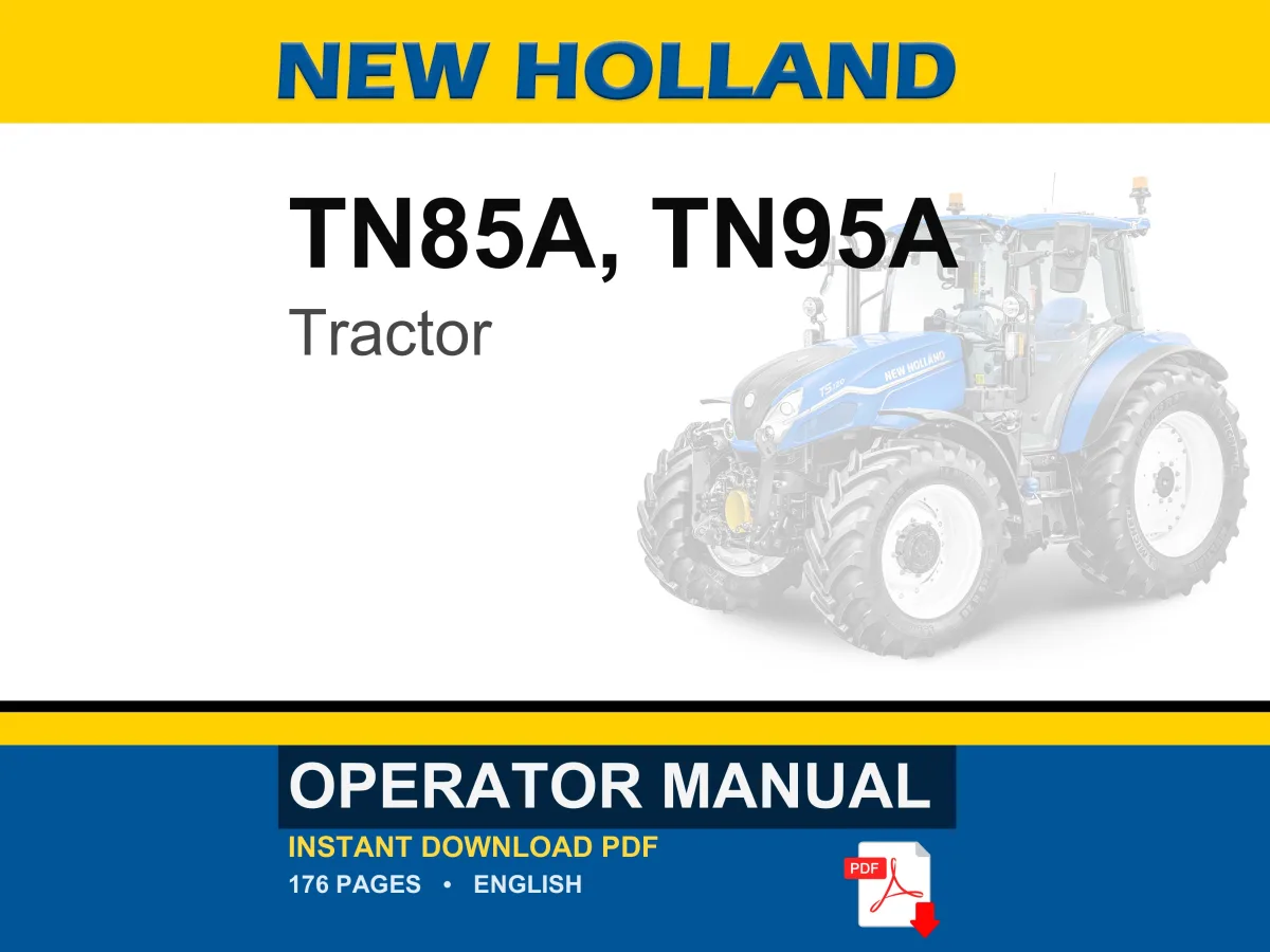 New Holland TN85A, TN95A Tractor Operator Owners Operation Manual | Instant PDF Download cover