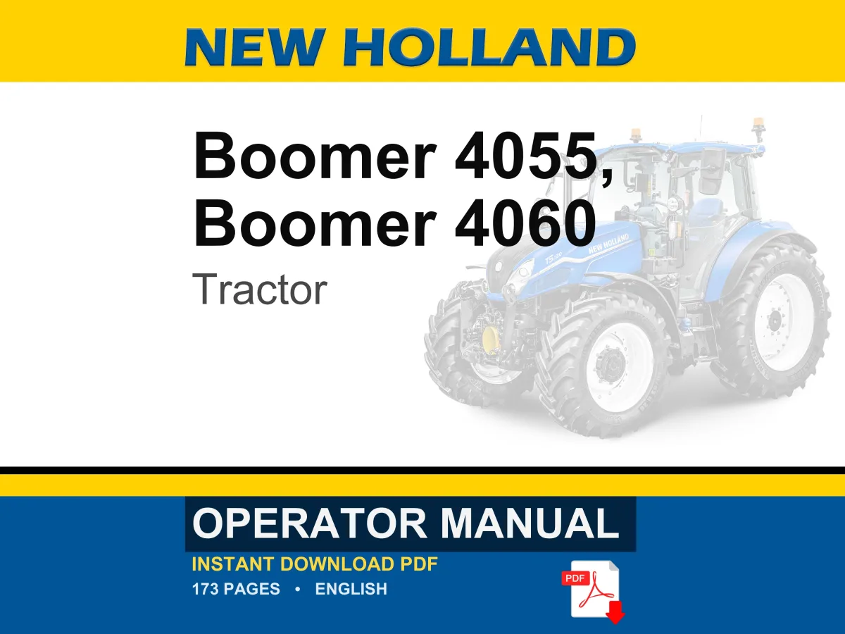 New Holland Boomer 4055, 4060 With Cab Tractor Operator Owners Operation Manual | Instant PDF Download