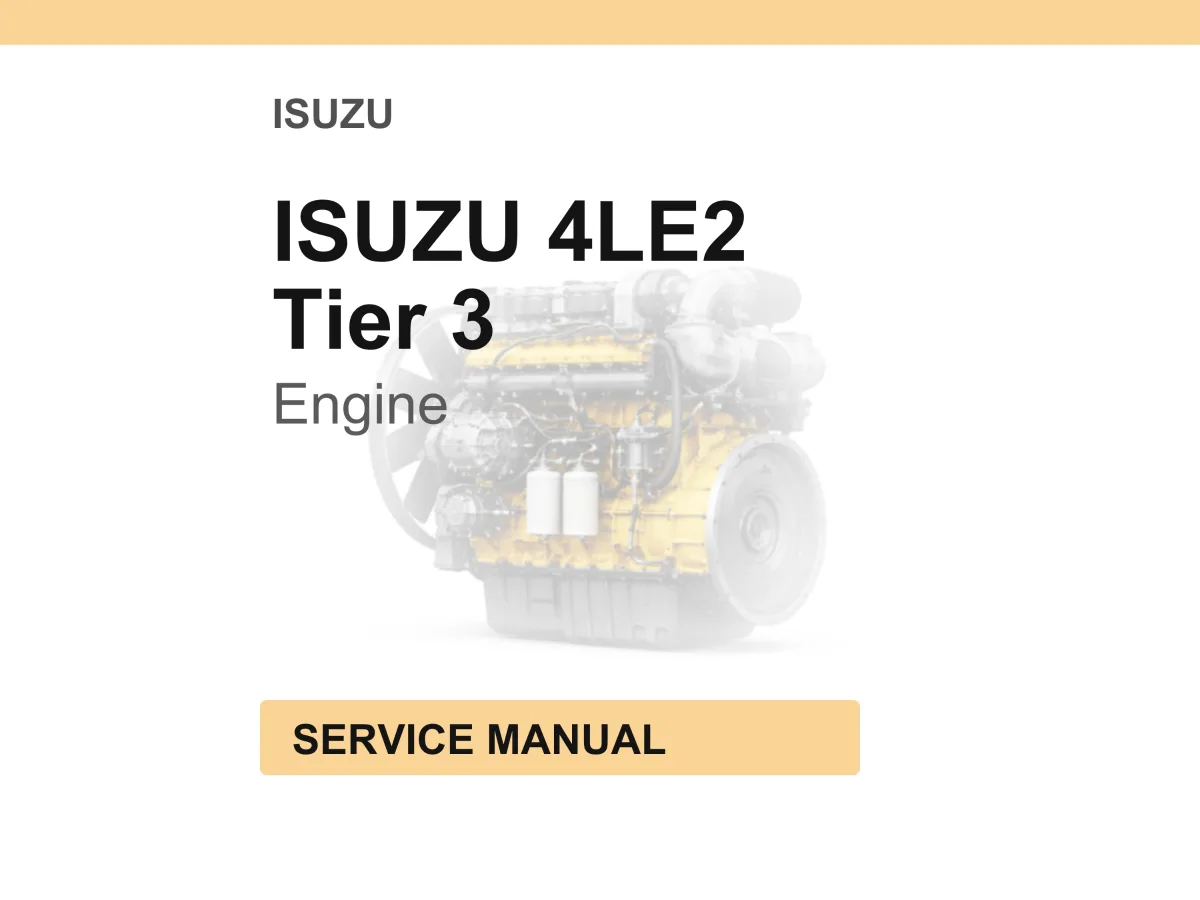 Case ISUZU 4LE2 Tier 3 Engine Service Manual PDF Download cover