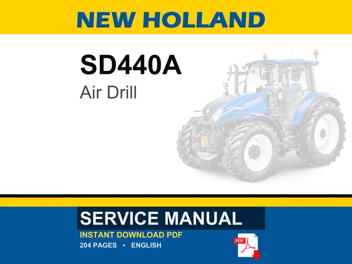 New Holland SD440A Air Drill Service Repair Workshop Manual PDF | Instant PDF Download cover