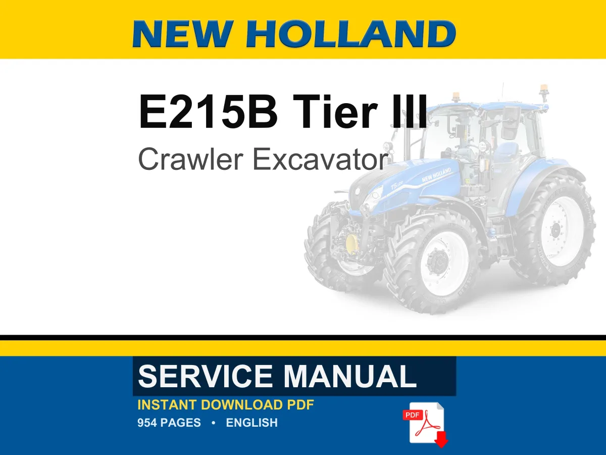 New Holland E215B Tier III Crawler Excavator Service Repair Workshop Manual | Instant PDF Download cover