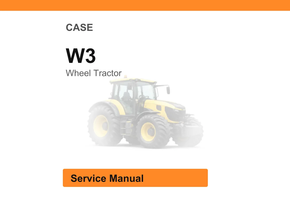 Case W3 Wheel Tractor Service Manual PDF | Workshop Repair | Instant Download cover