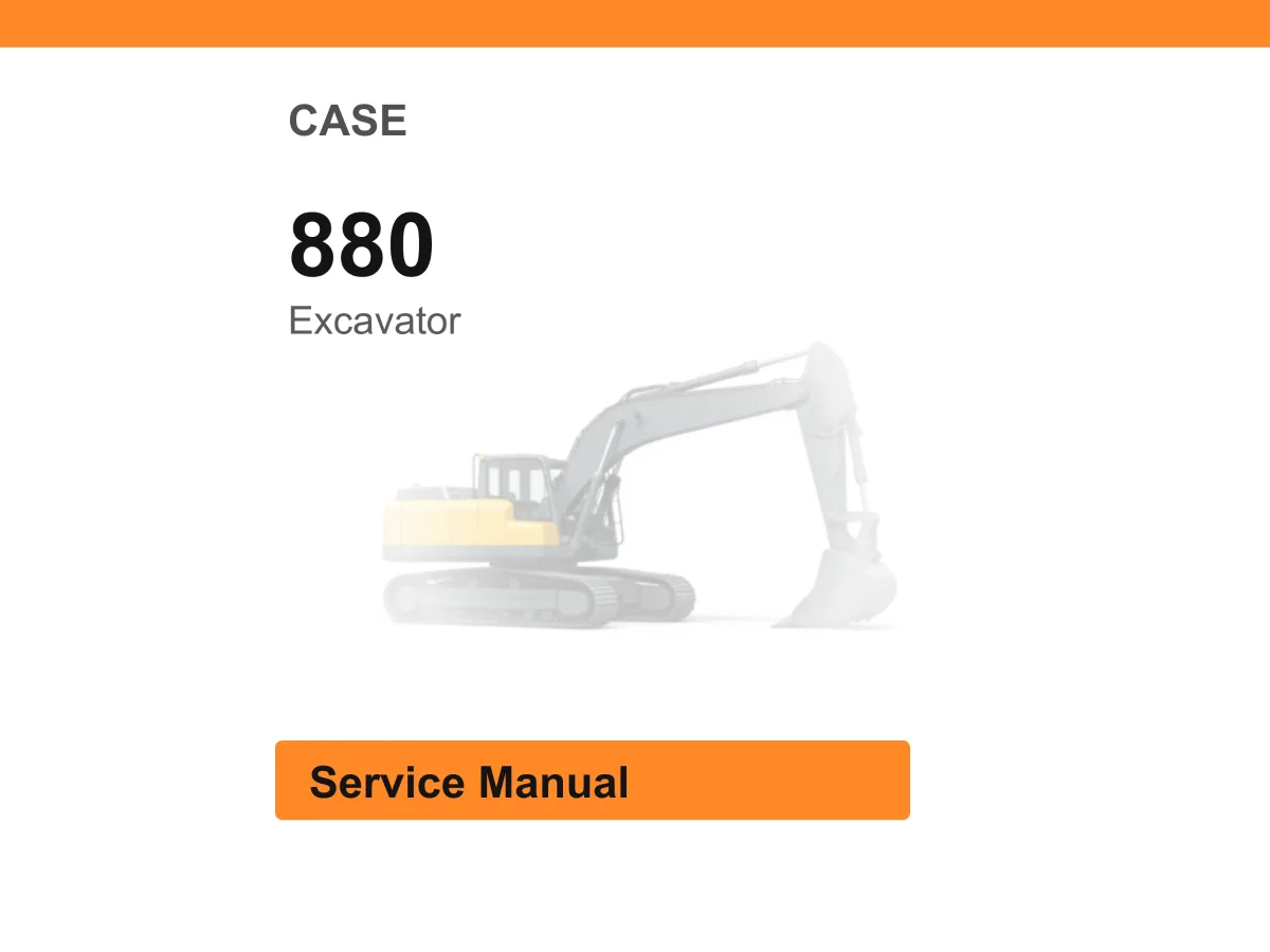 Case 880 Excavator Service Manual PDF | Workshop Repair | Instant Download cover