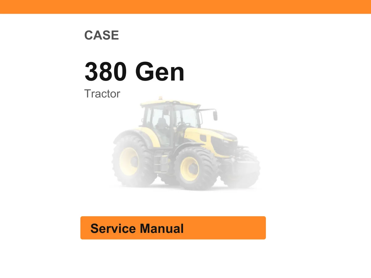 Case 380 Gen Tractor Service Manual PDF | Workshop Repair | Instant Download cover