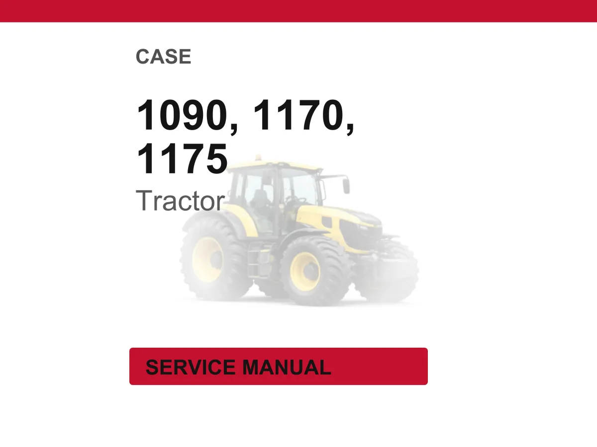 Case 1090, 1170, 1175 Tractor Service Repair Workshop Manual | Instant PDF Download cover
