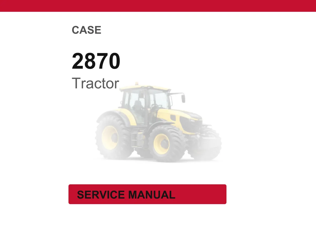 Case 2870 Tractors Service Manual PDF | Workshop Repair | Instant Download cover