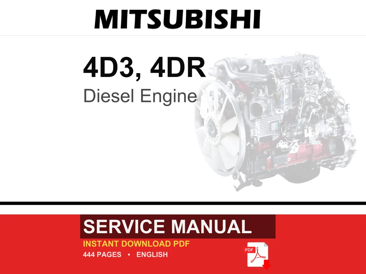 Mitsubishi 4D3, 4DR Diesel Engine Service Repair Workshop Manual | Instant PDF Download cover