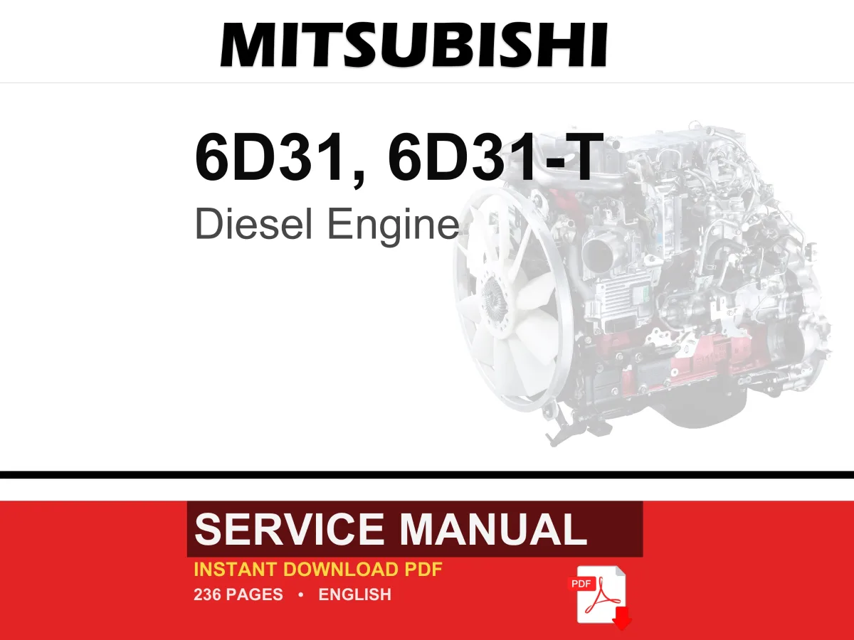 Mitsubishi 6D31, 6D31-T Diesel Engine Service Repair Workshop Manual | Instant PDF Download cover