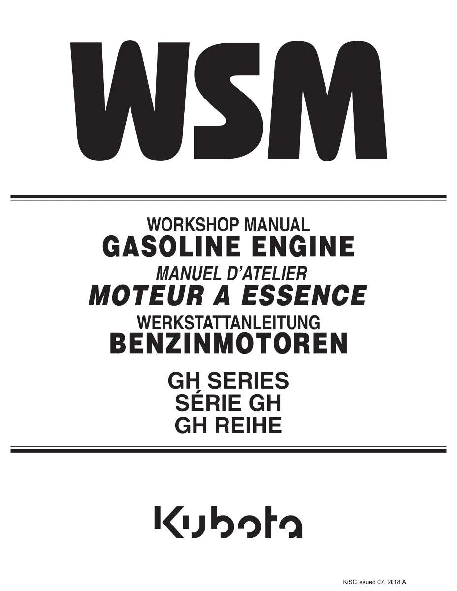 Kubota Gasoline Engine GH Series Workshop Manual | Instant PDF Download