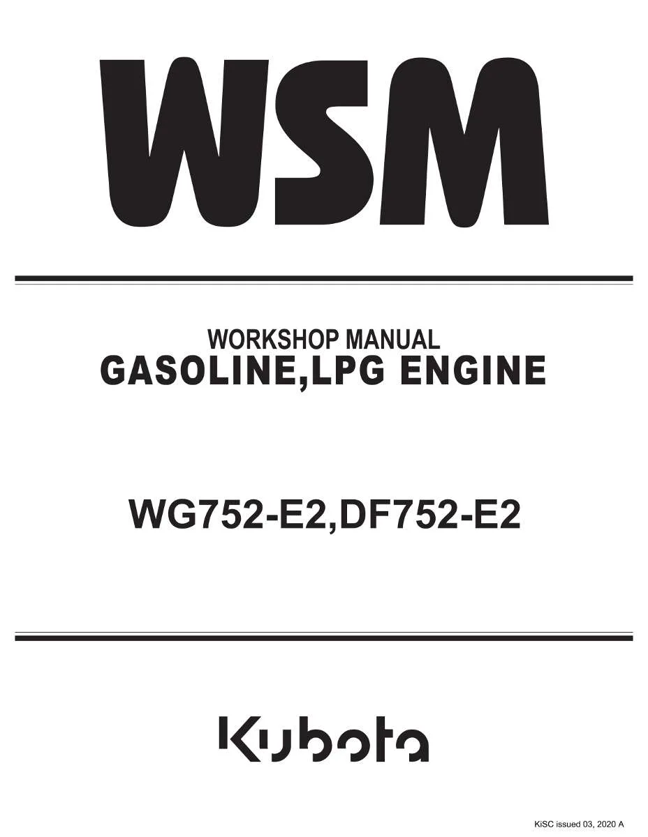 Kubota Gasoline/LPG Engine WG752-E2, DF752-E2 Workshop Manual | Instant PDF Download