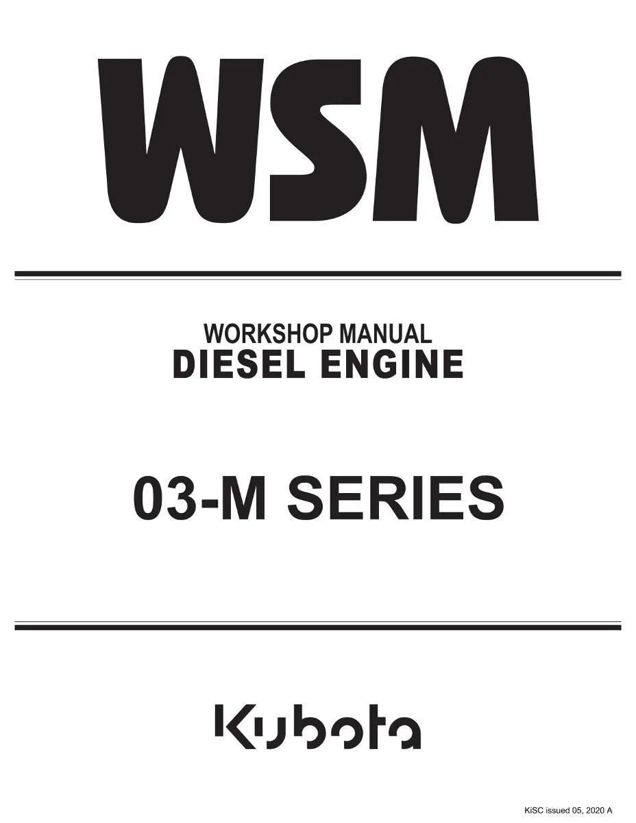 Kubota Diesel Engine 03-M Series Workshop Manual | Instant PDF Download
