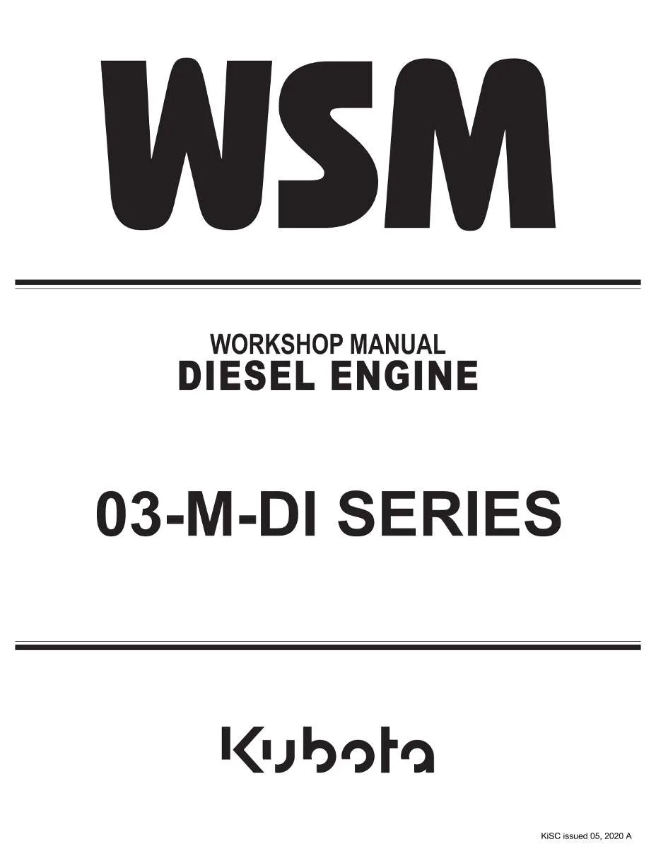 Kubota Diesel Engine 03-M-DI Series Workshop Manual | Instant PDF Download