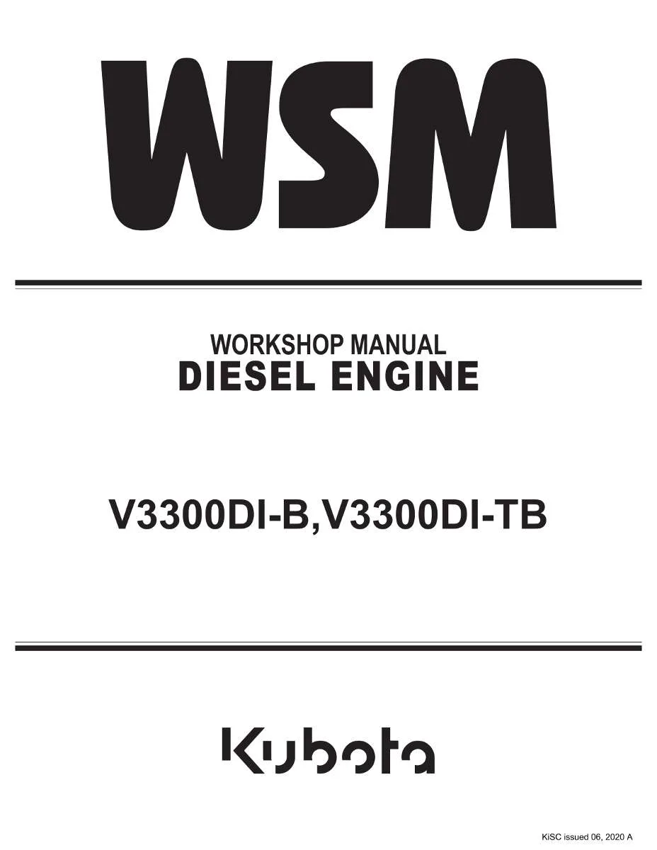 Kubota Diesel Engine V3300DI-B, V3300DI-TB Workshop Manual | Instant PDF Download