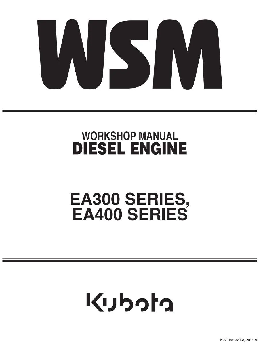 Kubota Diesel Engine EA300, EA400 Series Workshop Manual | Instant PDF Download