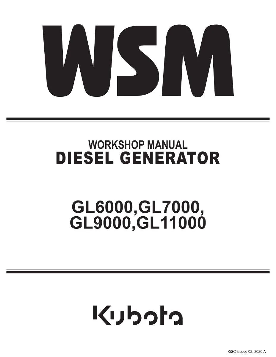 Kubota Diesel Engine Gl6000, Gl7000, Gl9000, Gl11000 Workshop Manual | Instant PDF Download