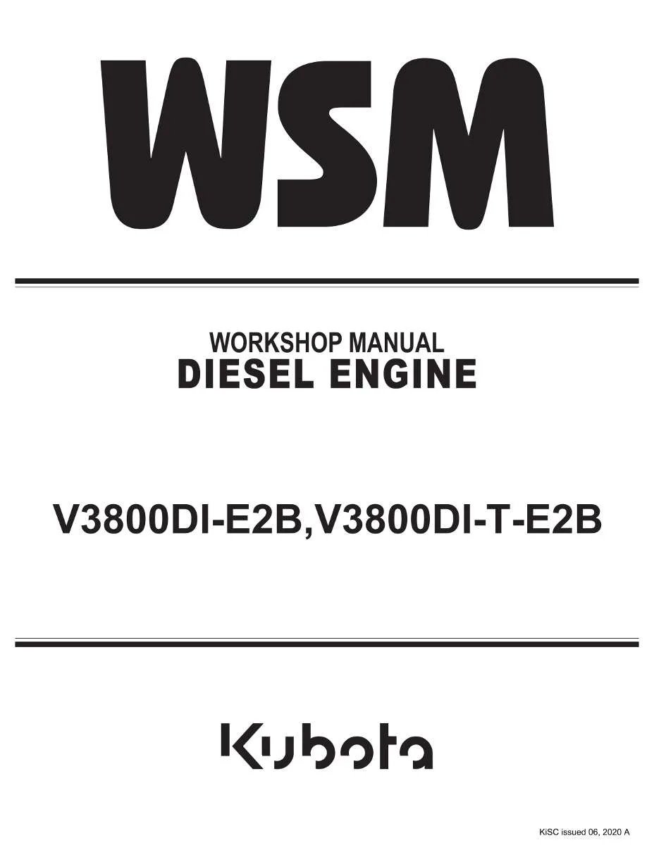 Kubota Diesel Engine V3800DI-E2B, V3800DI-T-E2B Workshop Manual | Instant PDF Download