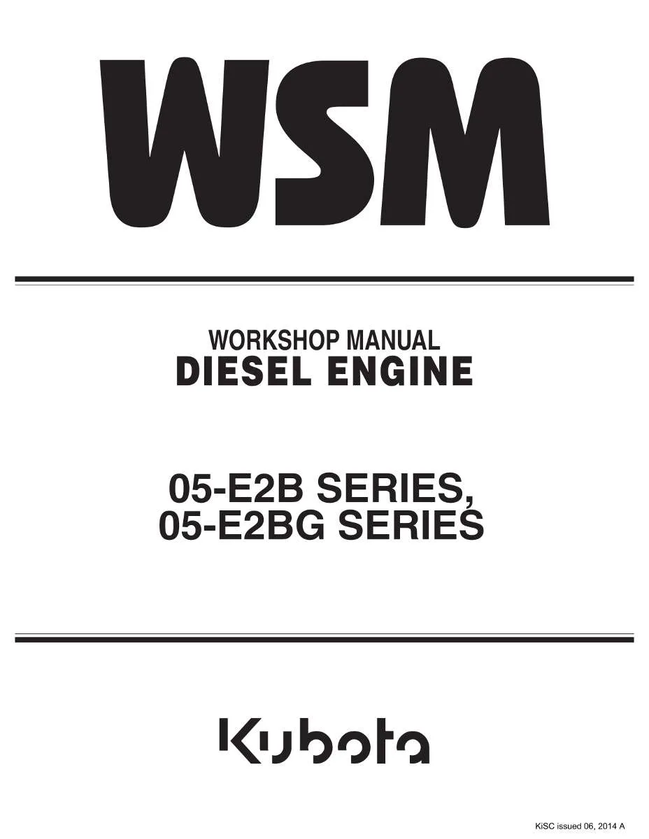 Kubota Diesel Engine 05-E2B, 05-E2BG Series Workshop Manual | Instant PDF Download