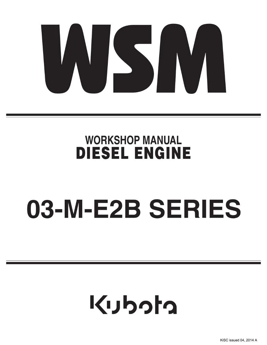 Kubota Diesel Engine 03-M-E2B Series Workshop Manual | Instant PDF Download