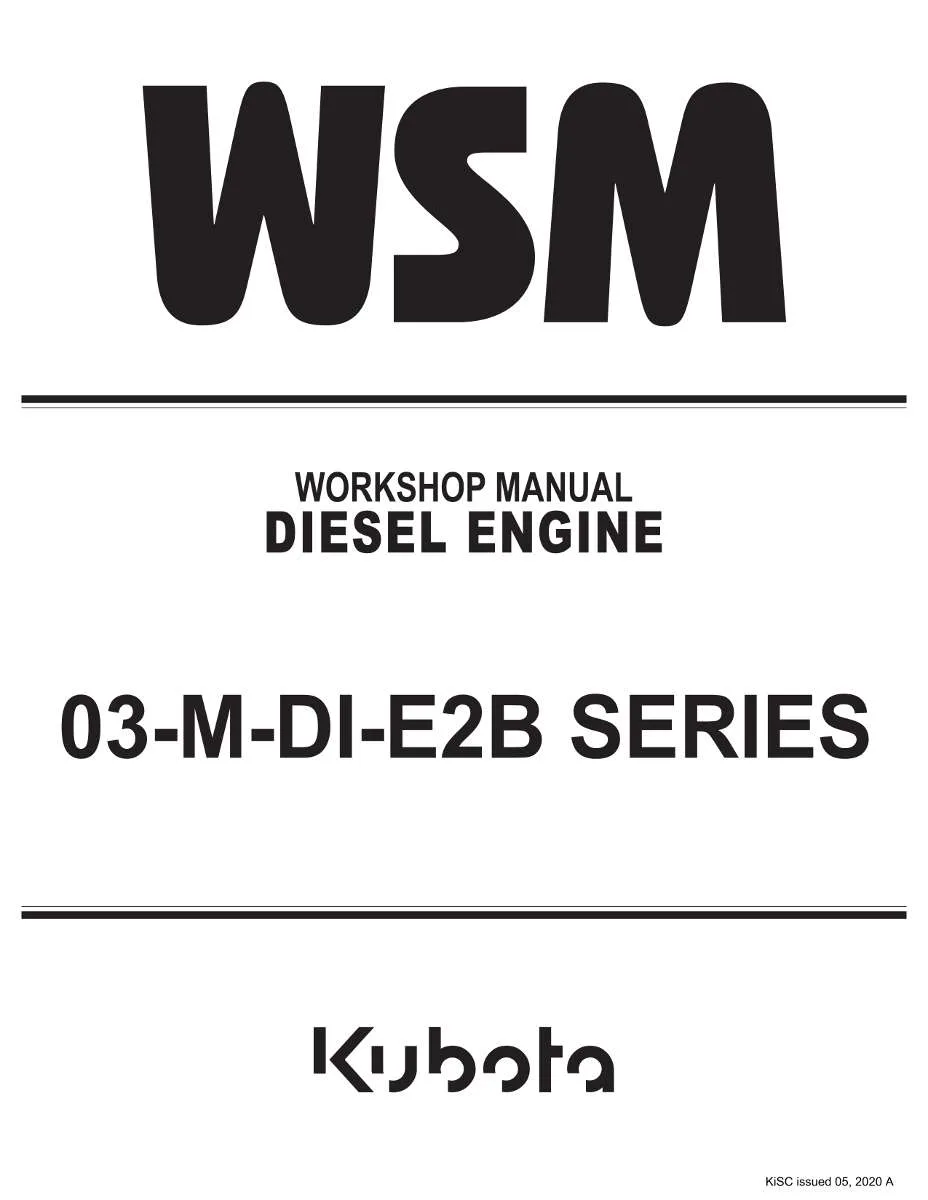 Kubota Diesel Engine 03-M-DI-E2B Series Workshop Manual | Instant PDF Download