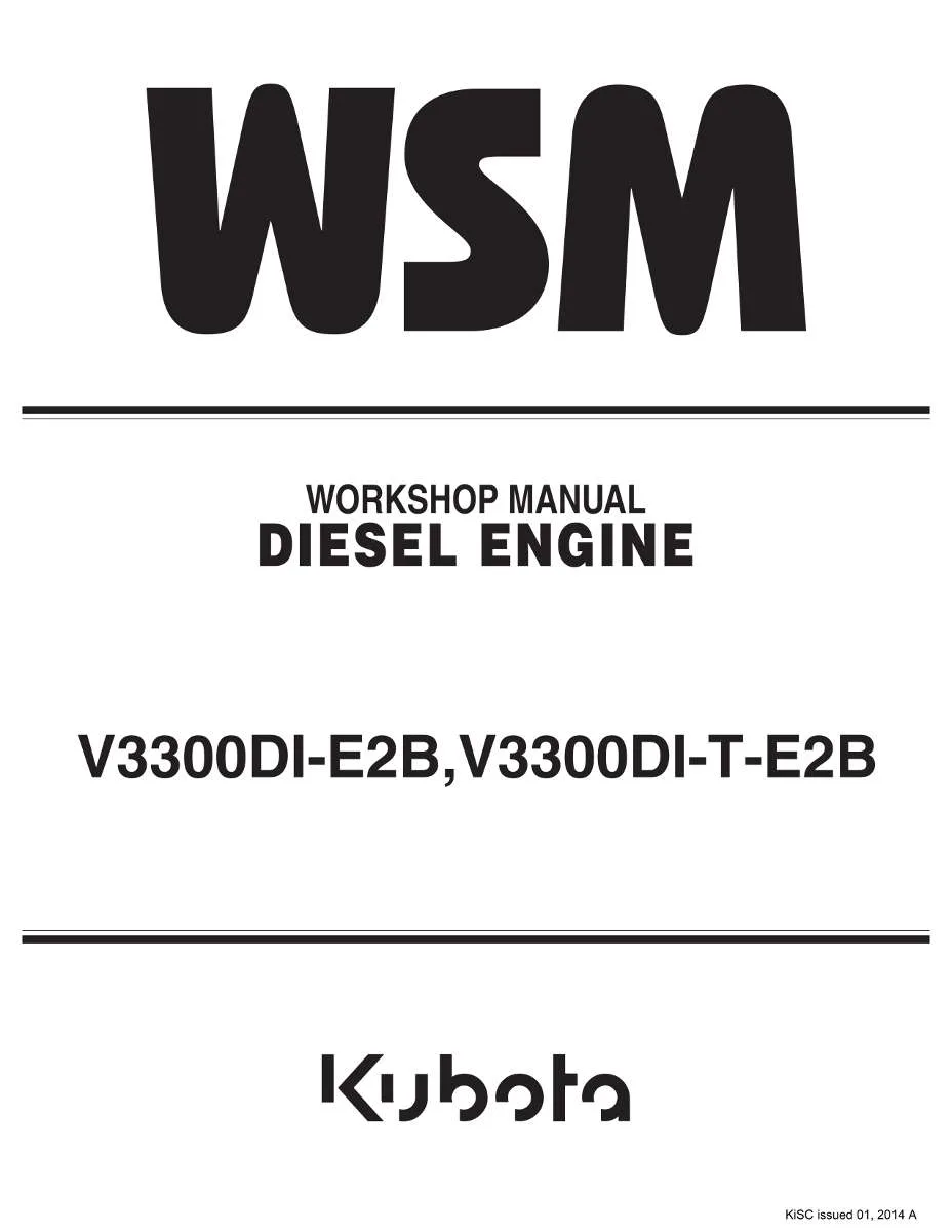 Kubota Diesel Engine V3300DI-E2B, V3300DI-T-E2B Workshop Manual | Instant PDF Download