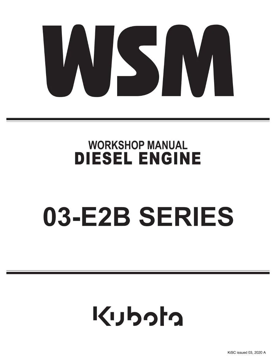 Kubota Diesel Engine 03-E2B Series Workshop Manual | Instant PDF Download
