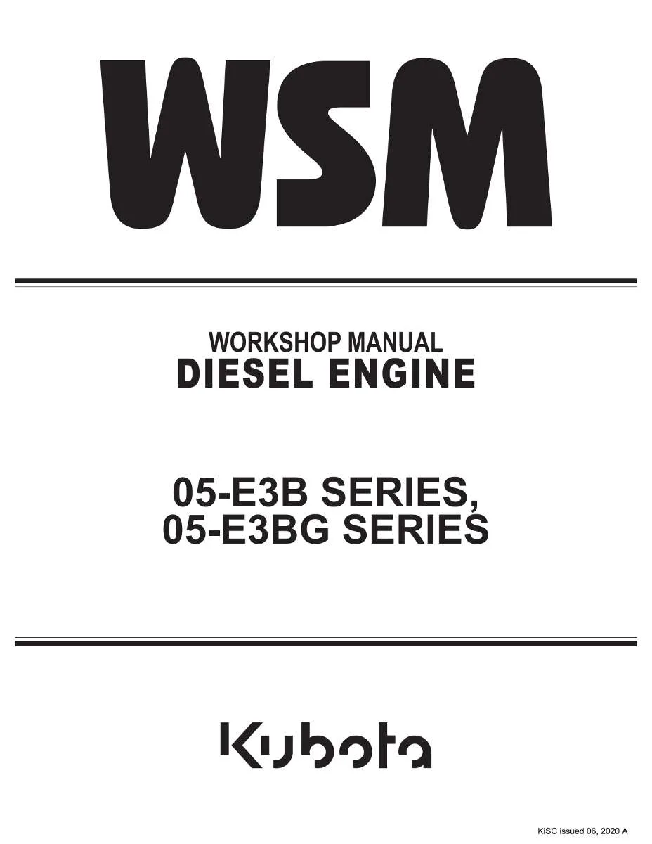 Kubota Diesel Engine 05-E3b and 05-E3bg series Workshop Manual | Instant PDF Download