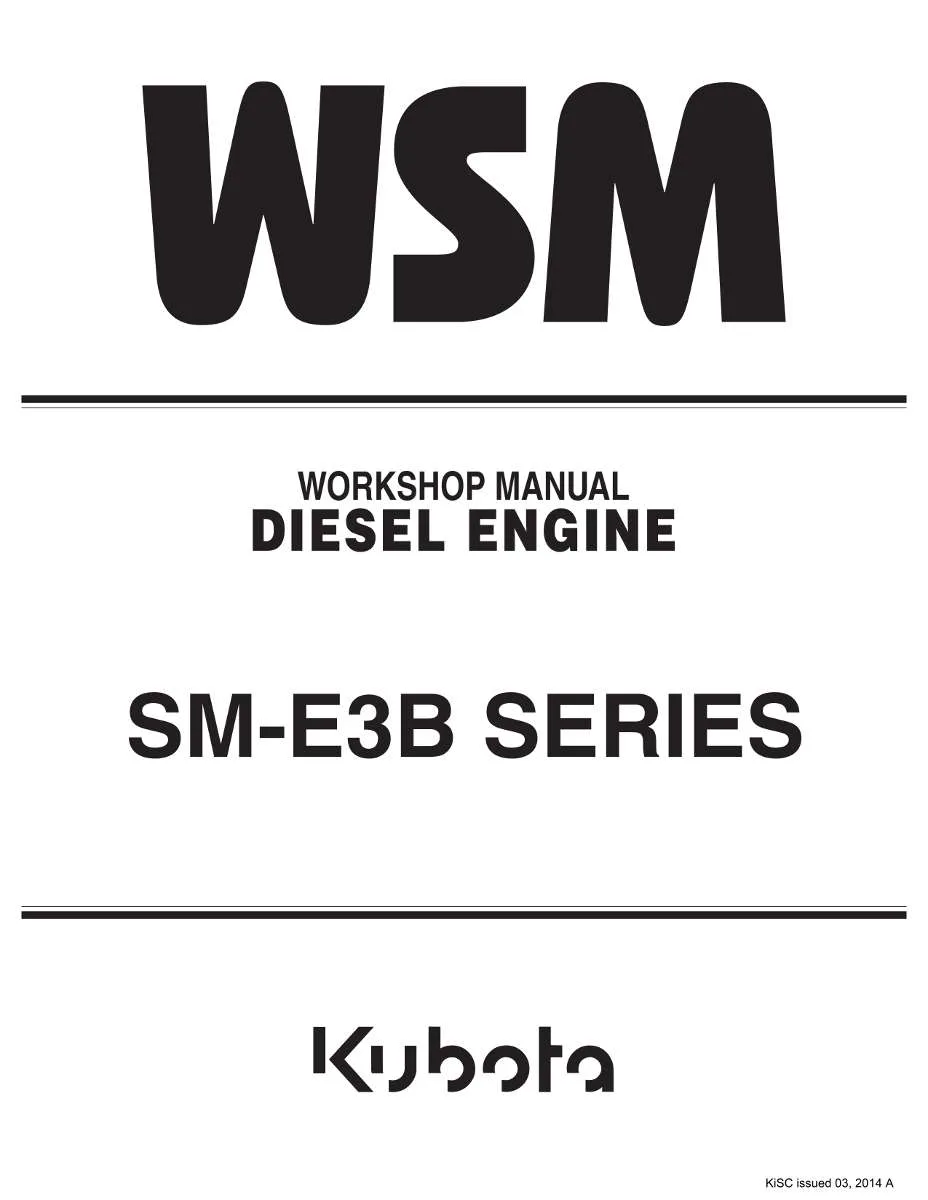Kubota Diesel Engine Sm-E3b series Workshop Manual | Instant PDF Download