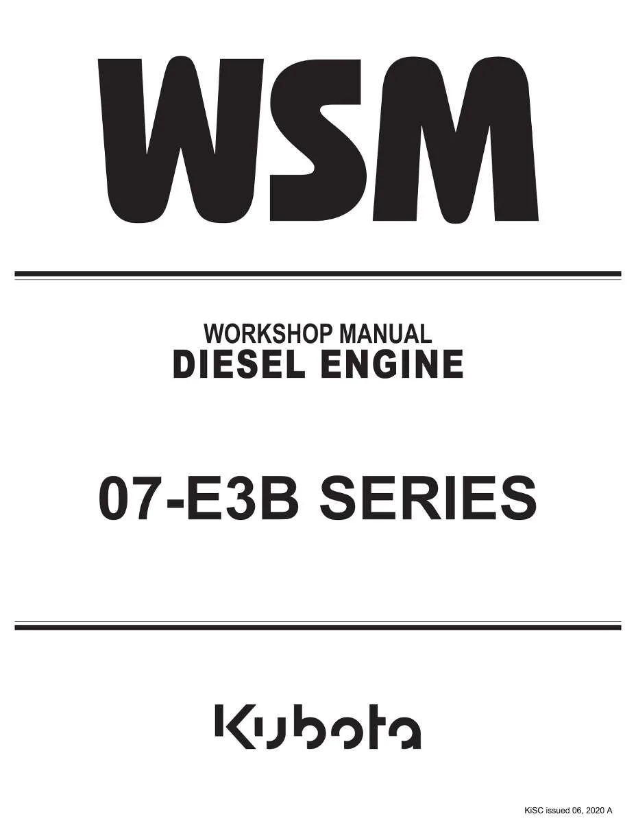 Kubota Diesel Engine 07-E3b series Workshop Manual | Instant PDF Download