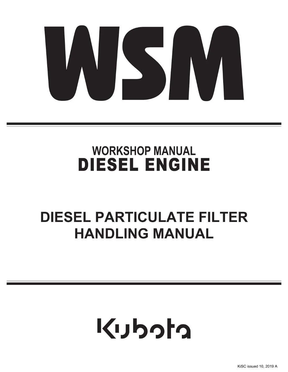 Kubota Diesel Engine Diesel particulate filter Handling Manual | Instant PDF Download