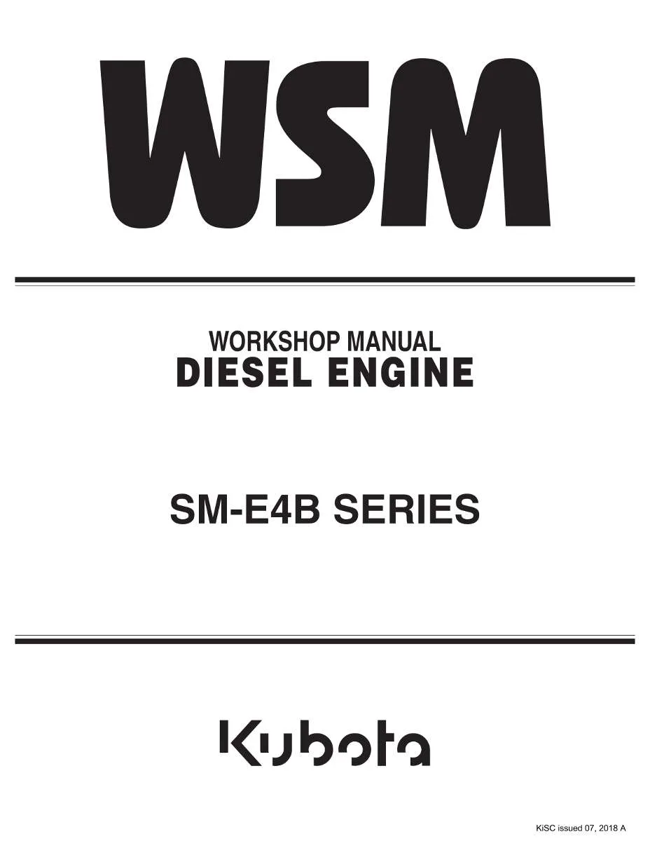 Kubota Diesel Engine Sm-E4b Workshop Manual | Instant PDF Download