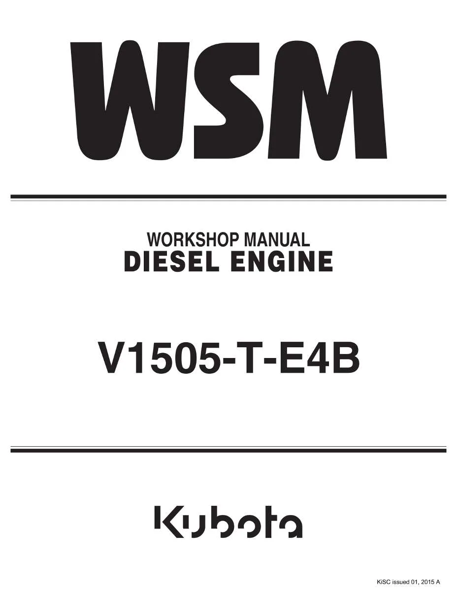 Kubota Diesel Engine V1505-T-E4b Workshop Manual | Instant PDF Download