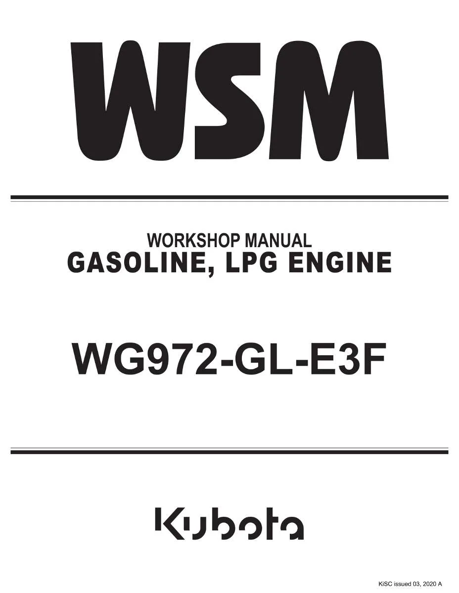 Kubota Engine Wg972-Gl-E3f Workshop Manual | Instant PDF Download