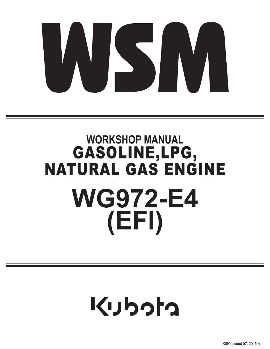 Kubota Engine Wg972-E4 (efi) Workshop Manual | Instant PDF Download