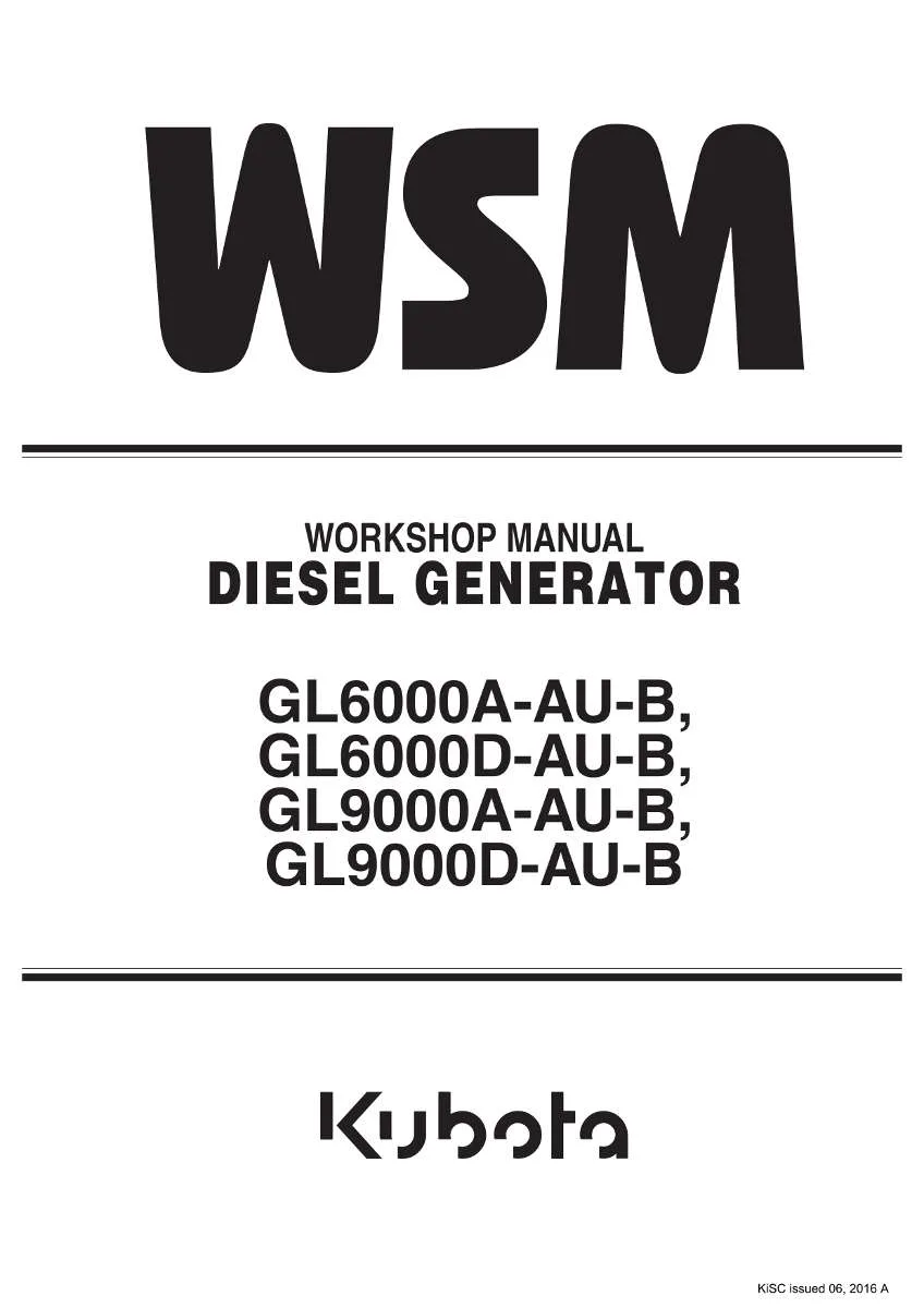 Kubota Engine Gl6000a-Au-B, Gl6000d-Au-B, Gl9000a-Au-B, Gl9000d-Au-B Workshop Manual | Instant PDF Download