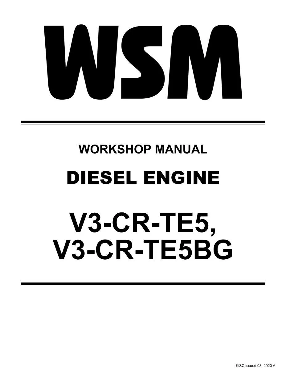 Kubota Engine V3-Cr-Te5, V3-Cr-Te5bg Workshop Manual | Instant PDF Download