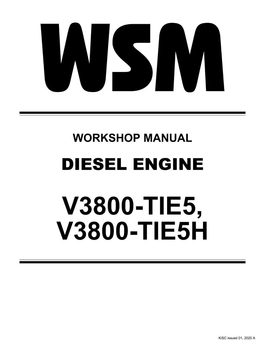 Kubota Engine V3800-Tie5, V3800-Tie5h Workshop Manual | Instant PDF Download
