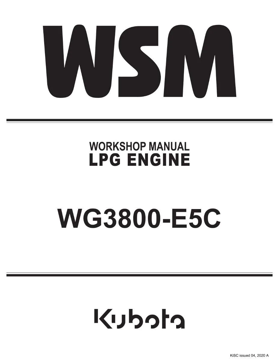 Kubota Engine Wg3800-E5c Workshop Manual | Instant PDF Download
