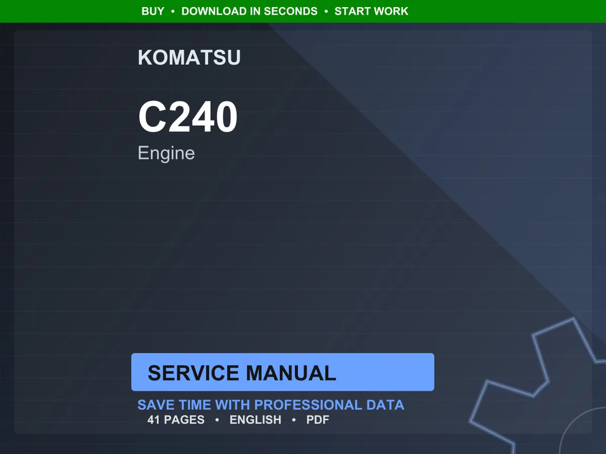 Komatsu C240 Diesel Engine Service Manual Repair Workshop PDF Download
