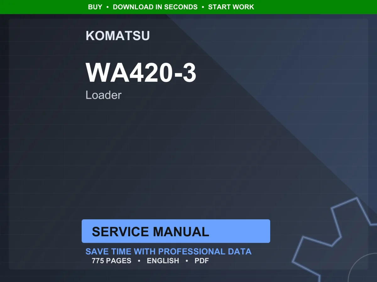 Komatsu WA420-3 Wheel Loader Service Manual Repair Workshop PDF Download